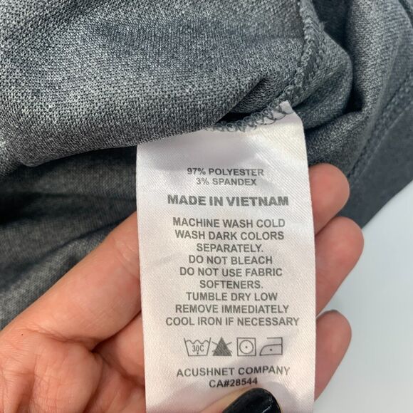 FootJoy Golf Shirt Mens 2XL XXL Athletic Fit Graphite High Low Hem Performance - Picture 6 of 10